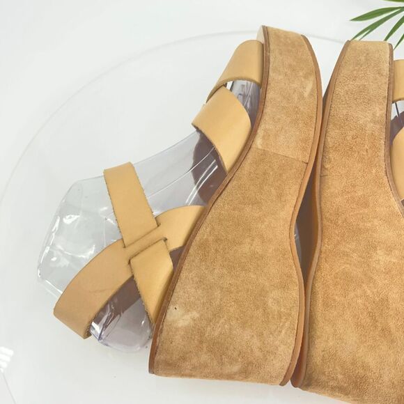 Kork-Ease Women's Ava Sandal Size 10.5 Wedge Platform Tan Leather Slingback - Picture 12 of 16